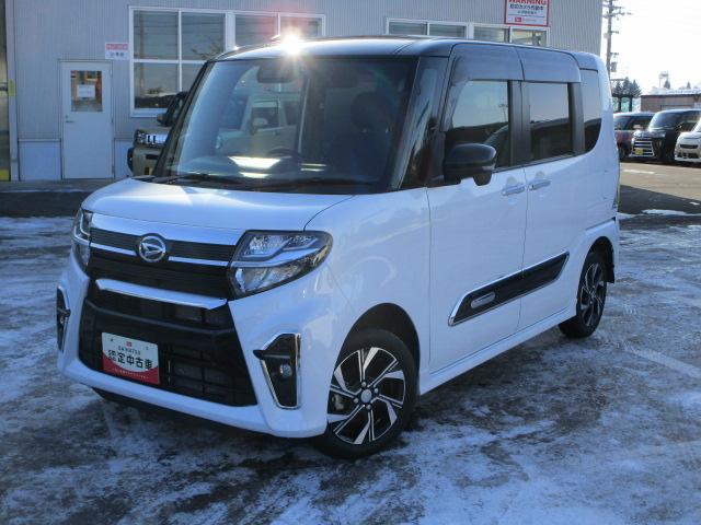 タントカスタムXセレクション4WD 両側パワースライドドア ダイハツ純正ナビ バックモニター リモコンエンジンスターター 運転席助手席シートヒーター オートエアコン LEDヘッドライト オートライト アルミホイール(北海道)の中古車