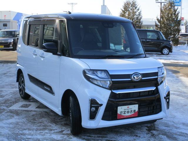タントカスタムXセレクション4WD 両側パワースライドドア ダイハツ純正ナビ バックモニター リモコンエンジンスターター 運転席助手席シートヒーター オートエアコン LEDヘッドライト オートライト アルミホイール(北海道)の中古車