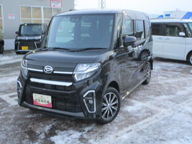 タントカスタムX4WD 両側パワースライドドア ダイハツ純正ナビ バックモニター リモコンエンジンスターター 運転席助手席シートヒーター LEDヘッドライト オートライト オートエアコン アイドリングストップ(北海道)の中古車