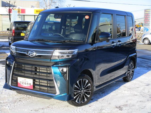 タントカスタムＲＳ４ＷＤ　ターボ　両側パワースライドドア　ＬＥＤヘッドライト　オートライト　オートエアコン　オーディオレス　シートヒーター　前後コーナーセンサー　後席テーブル　アイドリングストップ（北海道）の中古車