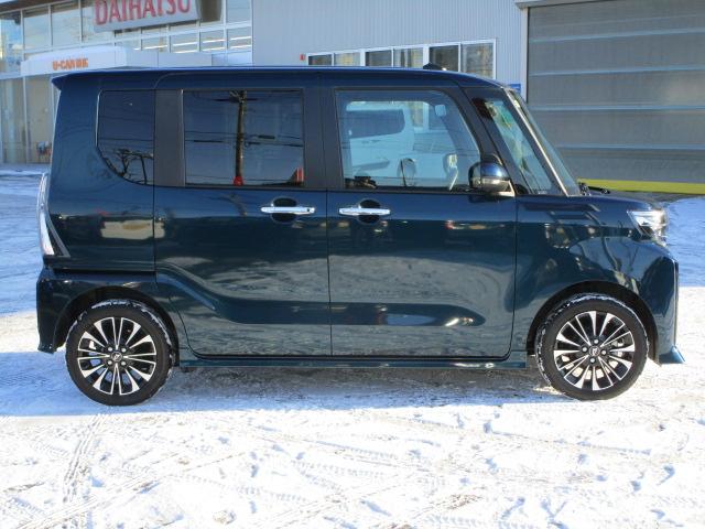 タントカスタムＲＳ４ＷＤ　ターボ　両側パワースライドドア　ＬＥＤヘッドライト　オートライト　オートエアコン　オーディオレス　シートヒーター　前後コーナーセンサー　後席テーブル　アイドリングストップ（北海道）の中古車