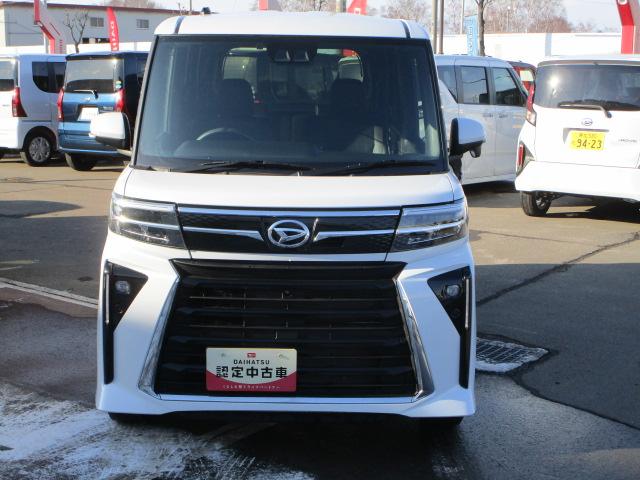 タントカスタムＲＳ４ＷＤ　ターボ　両側パワースライドドア　ＬＥＤヘッドライト　カーナビ　リモコンエンジンスターター　ＥＴＣ車載器　運転席助手席シートヒーター　前後コーナーセンサー　アイドリングストップ　アルミホイール（北海道）の中古車