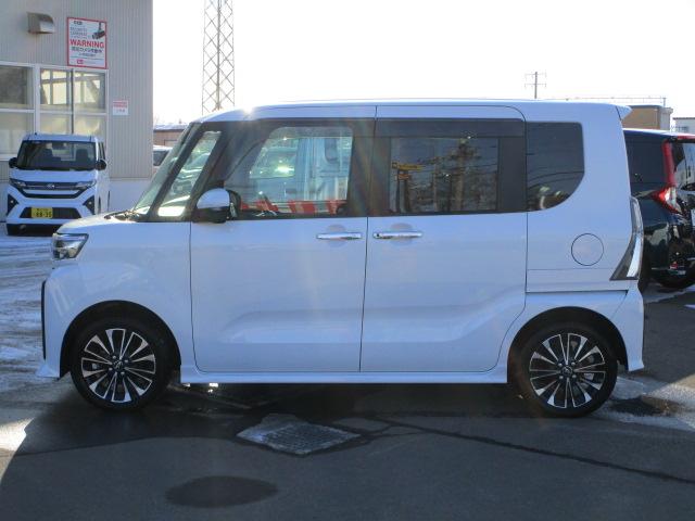 タントカスタムＲＳ４ＷＤ　ターボ　両側パワースライドドア　ＬＥＤヘッドライト　カーナビ　リモコンエンジンスターター　ＥＴＣ車載器　運転席助手席シートヒーター　前後コーナーセンサー　アイドリングストップ　アルミホイール（北海道）の中古車