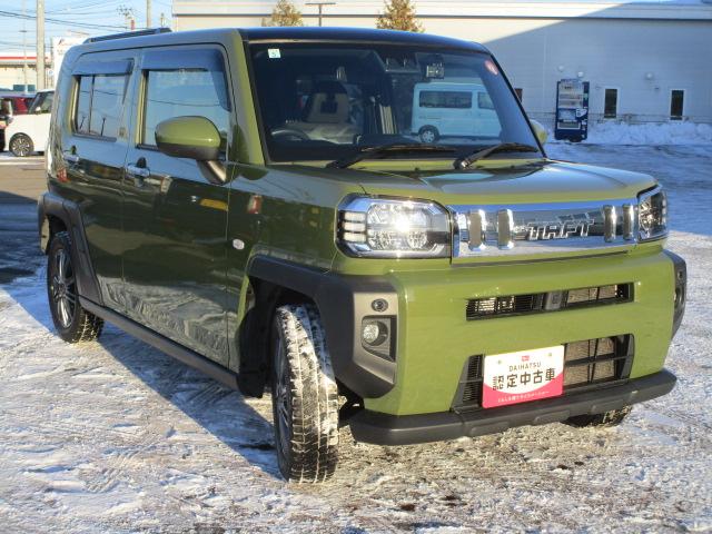 タフトＧ４ＷＤ　夏冬タイヤ　ガラスルーフ　ＬＥＤヘッドライト　オートライト　スマホ連携ディスプレイオーディオ　リモコンエンジンスターター　ドライブレコーダー　シートヒーター　前後コーナーセンサー（北海道）の中古車