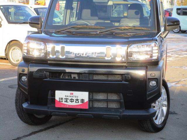 タフトGターボ4WD 夏冬タイヤ ガラスルーフ LEDヘッドライト オートライト DVDオーディオ バックモニター リモコンエンジンスターター 運転席助手席シートヒーター クルーズコントロール マッドフラップ(北海道)の中古車