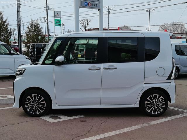 タントカスタムRS4WD 両側パワースライドドア LEDヘッドライト オートライト 運転席助手席シートヒーター オートエアコン 後席テーブル 前後コーナーセンサー アイドリングストップ アルミホイール オーディオレス(北海道)の中古車