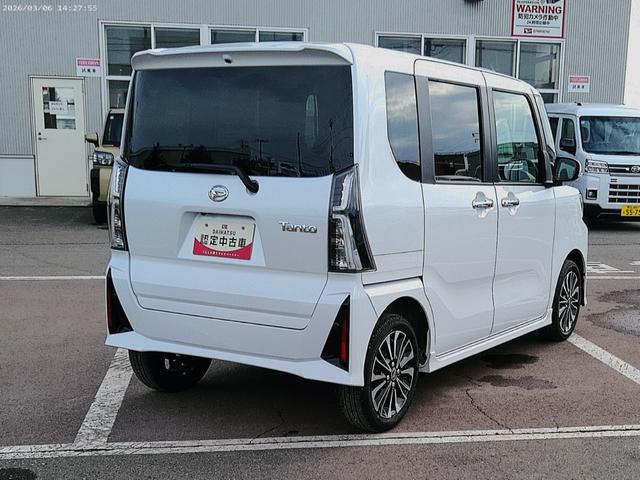 タントカスタムRS4WD 両側パワースライドドア LEDヘッドライト オートライト 運転席助手席シートヒーター オートエアコン 後席テーブル 前後コーナーセンサー アイドリングストップ アルミホイール オーディオレス(北海道)の中古車