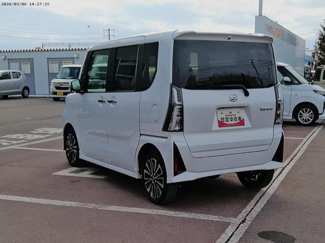 タントカスタムRS4WD 両側パワースライドドア LEDヘッドライト オートライト 運転席助手席シートヒーター オートエアコン 後席テーブル 前後コーナーセンサー アイドリングストップ アルミホイール オーディオレス(北海道)の中古車