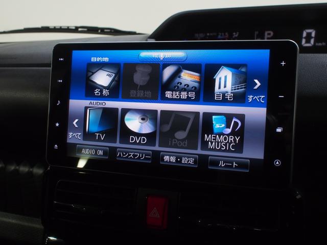 タントカスタムＲＳセレクション４ＷＤ　スマートアシスト　両側パワースライドドア　夏冬タイヤ　ＬＥＤヘッドライト　ダイハツ純正カーナビ　パノラマモニター　ナビ連動ドライブレコーダー　ＥＴＣ車載器　後席テーブル　アイドリングストップ（北海道）の中古車