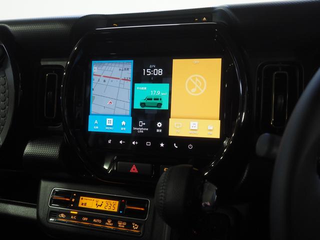 ハスラーハイブリッドＸ４ＷＤ　夏冬タイヤ　スズキ純正ナビ　全方位モニター　ＬＥＤヘッドライト　オートライト　オートエアコン　シートヒーター　前後コーナーセンサー　レーダーブレーキサポート　アイドリングストップ（北海道）の中古車