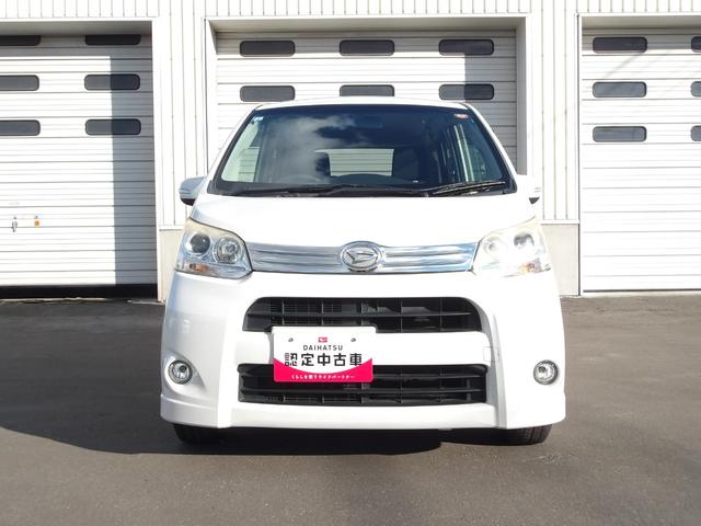 ムーヴカスタム G4WD HIDヘッドライト フォグランプ オートエアコン カーナビ リモコンエンジンスターター キーフリーシステム 夏冬タイヤ アルミホイール アイドリングストップ(北海道)の中古車