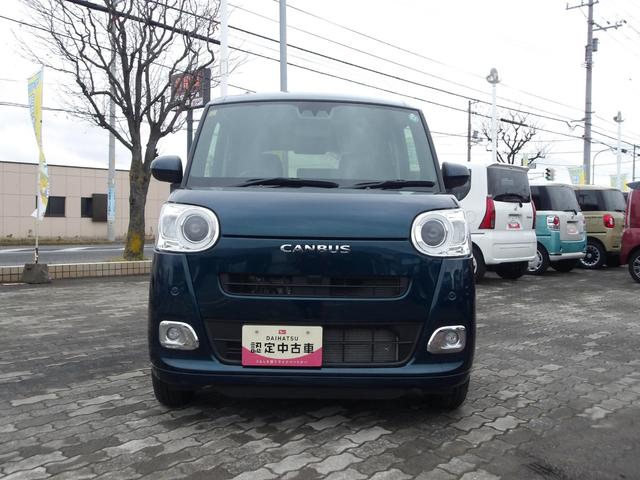 ムーヴキャンバスセオリーGターボ4WD スマートアシスト 両側パワースライドドア LEDヘッドライト オートライト オーディオレス クルーズコントロール 運転席助手席シートヒーター キーフリーシステム アイドリングストップ(北海道)の中古車