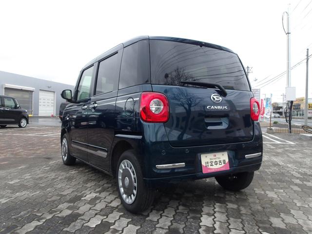 ムーヴキャンバスセオリーGターボ4WD スマートアシスト 両側パワースライドドア LEDヘッドライト オートライト オーディオレス クルーズコントロール 運転席助手席シートヒーター キーフリーシステム アイドリングストップ(北海道)の中古車