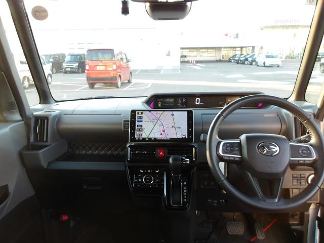 タントカスタムRS4WD ターボ 両側パワースライドドア LEDヘッドライト オートライト ダイハツ純正ナビ ドライブレコーダー リモコンエンジンスターター ETC車載器 キーフリーシステム アイドリングストップ(北海道)の中古車