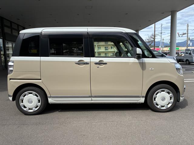 ムーヴキャンバスXリミテッドメイクアップ SAII 4WDワンオーナー・4WD・5.7万K・CDチューナー・オートエアコン・シートアンダートレイ・置きラクボックス・両側電動スライドドア・オートライト・電子カードキー・スタッドレスタイヤ・スマートアシスト搭載車(北海道)の中古車