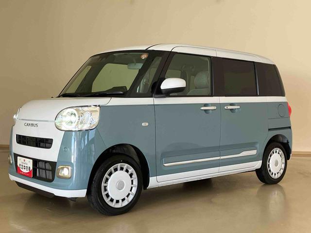 ムーヴキャンバスストライプスGターボ4WD シートヒーター ターボ アイドリングストップ オートマチックハイビーム 衝突防止システム LEDヘッドランプ レーンアシスト スマートキー 記録簿 ワンオーナー エアバッグ エアコン ABS(北海道)の中古車
