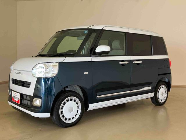 ムーヴキャンバスストライプスG4WD 両側電動スライドドア アイドリングストップ オートマチックハイビーム USB入力端子 オートライト 衝突防止システム LEDヘッドランプ レーンアシスト Bluetooth接続 スマートキー(北海道)の中古車
