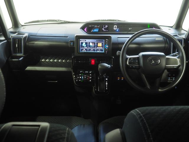 タントカスタムＸ４ＷＤ　両側パワースライドドア　夏冬タイヤ　ダイハツ純正ナビ　バックモニター　リモコンエンジンスターター　ＬＥＤヘッドライト　オートライト　シートヒーター　後席テーブル　アイドリングストップ（北海道）の中古車