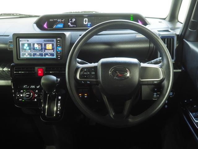 タントカスタムＸ４ＷＤ　両側パワースライドドア　夏冬タイヤ　ダイハツ純正ナビ　バックモニター　リモコンエンジンスターター　ＬＥＤヘッドライト　オートライト　シートヒーター　後席テーブル　アイドリングストップ（北海道）の中古車