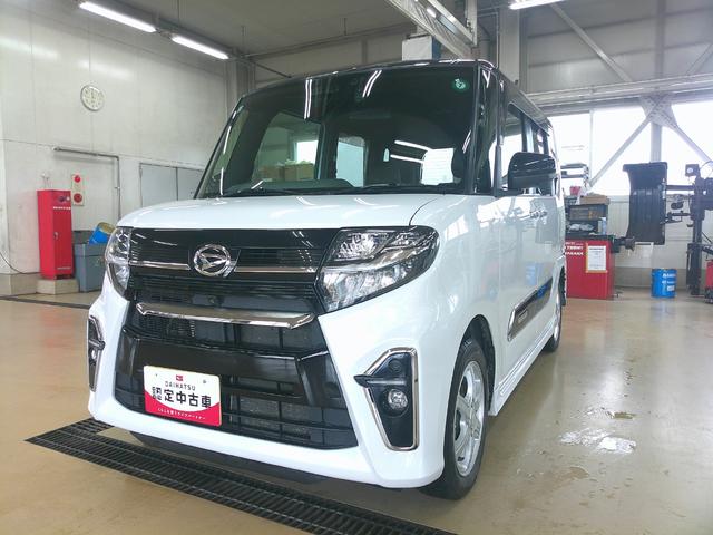 タントカスタムＲＳ４ＷＤ　スマートアシスト　両側パワースライドドア　ＬＥＤヘッドライト　オートライト　オートエアコン　ダイハツ純正ナビ　パノラマモニター　運転席助手席シートヒーター　アイドリングストップ（北海道）の中古車