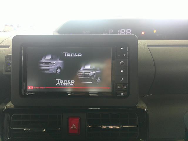 タントカスタムＲＳ４ＷＤ　スマートアシスト　両側パワースライドドア　ＬＥＤヘッドライト　オートライト　オートエアコン　ダイハツ純正ナビ　パノラマモニター　運転席助手席シートヒーター　アイドリングストップ（北海道）の中古車