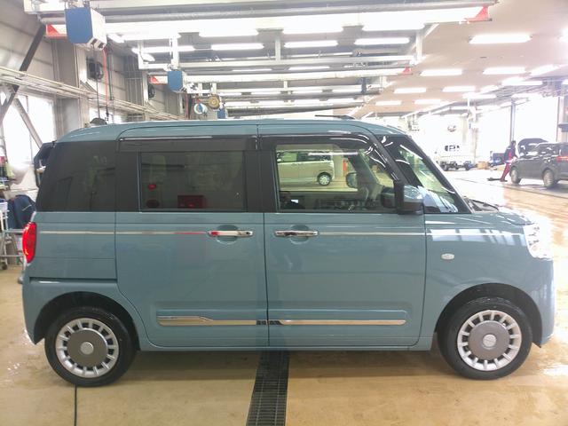 ムーヴキャンバスセオリーG4WD 両側パワースライドドア スマホ連携ディスプレイオーディオ ワイヤレス充電器qi(チー) リモコンエンジンスターター キーフリーシステム 運転席助手席シートヒーター 保温カップホルダー(北海道)の中古車