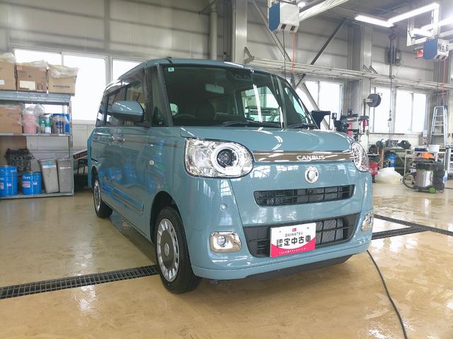 ムーヴキャンバスセオリーG4WD 両側パワースライドドア スマホ連携ディスプレイオーディオ ワイヤレス充電器qi(チー) リモコンエンジンスターター キーフリーシステム 運転席助手席シートヒーター 保温カップホルダー(北海道)の中古車