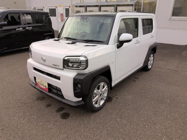 タフトG4WD ガラスルーフ LEDヘッドライト オートライト オートエアコン オーディオレス 運転席助手席シートヒーター 電動パーキングブレーキ アイドリングストップ VSC(横滑り抑制機能)(北海道)の中古車