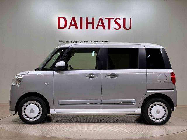 ムーヴキャンバスストライプスＧ４ＷＤ　オートマチックハイビーム　衝突防止システム　ＬＥＤヘッドランプ　レーンアシスト　スマートキー　記録簿　ワンオーナー　アイドリングストップ　エアバッグ　エアコン　パワステ（北海道）の中古車