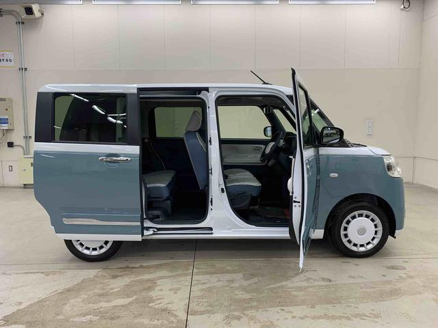 ムーヴキャンバスストライプスＧ　２ＷＤ両側電動スライドドア・ＬＥＤヘッドライト・バックカメラ・シートヒーター・スマートアシスト・アイドリングストップ・プッシュボタンスタート・オートライト・オートマチックハイビーム・オートエアコン（群馬県）の中古車