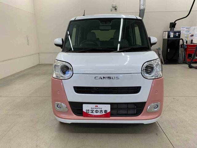 ムーヴキャンバスストライプスＧ　２ＷＤ両側電動スライドドア・ＬＥＤヘッドライト・オートライト・オートマチックハイビーム・プッシュスタートボタン・アイドリングストップ・シートヒーター・電動パーキングブレーキ・スマートアシスト（群馬県）の中古車