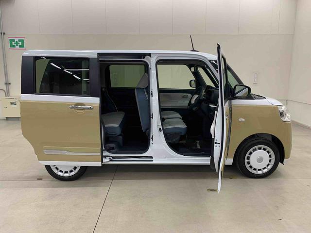 ムーヴキャンバスストライプスG 2WDLEDヘッドライト オートライト 運転席助手席シートヒーター 両側電動スライドドア スマートアシスト プッシュボタンスタート アイドリングストップ バックカメラ 電動格納式ドアミラー(群馬県)の中古車