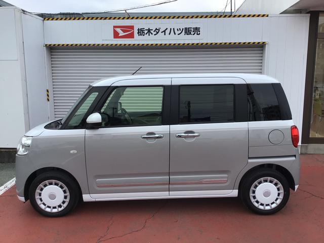 ムーヴキャンバスストライプスＧターボレーダーブレーキ　禁煙　シートＨ　左右オートスライド　オートハイビーム　ＬＥＤヘッドライト　クリアランスソナー　ターボ車　スマートキー　レーンキープ　セキュリティーアラーム　ベンチシート（栃木県）の中古車