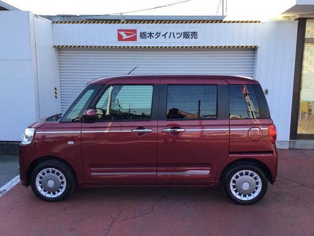 ムーヴキャンバスセオリーGISTOP 前後ソナー 衝突軽減ブレーキ 電動格納式ミラー LEDヘッド シートヒーター 両側オートスライドドア オートライト ベンチシート イモビライザー(栃木県)の中古車