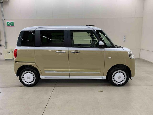 ムーヴキャンバスストライプスＧ　４ＷＤ両側電動スライドドア　ディスプレイオーディオ　シートヒーター　ホッとカップホルダー　スマートアシスト　ＬＥＤヘッドライト　オートライト　オートエアコン　バックカメラ　電動パーキングブレーキ（群馬県）の中古車