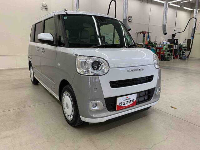 ムーヴキャンバスストライプスG 2WD 走行2328キロ運転席助手席シートヒーター プッシュボタンスタート スマートアシスト LEDヘッドライト オートエアコン 両側電動スライドドア バックカメラ オートエアコン 電動パーキングブレーキ(群馬県)の中古車