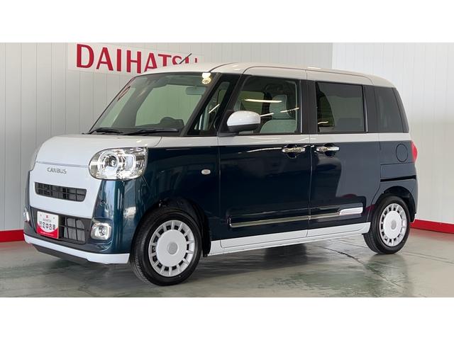 ムーヴキャンバスストライプスＧダイハツ認定中古車ｌ両側電動スライドドアｌ電動パーキングブレーキｌＬＥＤヘッドライトｌシートヒーターｌオートエアコンｌスマートアシストｌ保証／整備付（茨城県）の中古車