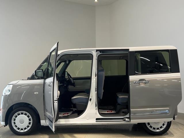 ムーヴキャンバスストライプスＧダイハツ認定中古車ｌＣＶＴｌ両側電動スライドドアｌ電動パーキングブレーキｌＬＥＤヘッドライトｌフォグランプｌシートヒーターｌオートエアコンｌキーフリーシステムｌスマートアシストｌ保証／整備付（茨城県）の中古車