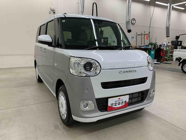 ムーヴキャンバスストライプスG 4WD両側電動スライドドア・LEDヘッドライト・パノラマモニター・シートヒーター・スマートアシスト・アイドリングストップ・プッシュボタンスタート・オートライト・オートマチックハイビーム・オートエアコン(群馬県)の中古車