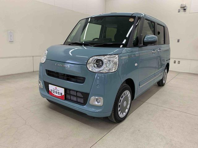 ムーヴキャンバスセオリーGターボ 4WD両側電動スライドドア・ディスプレイオーディオ・LEDヘッドライト・バックカメラ・シートヒーター・スマートアシスト・アイドリングストップ・プッシュボタンスタート・オートライト・オートマチックハイビーム(群馬県)の中古車