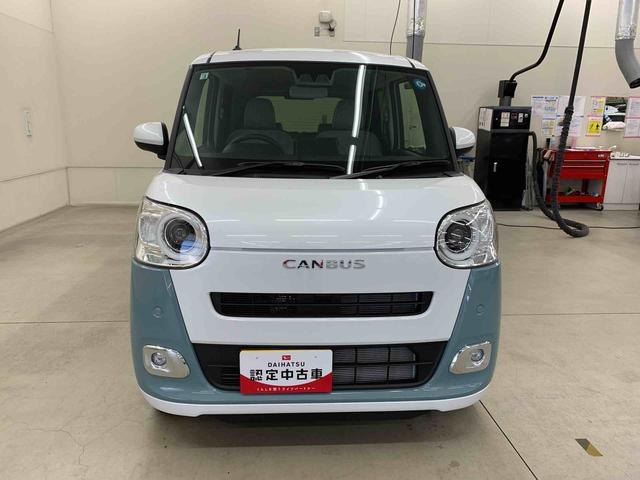 ムーヴキャンバス 中古車 ストライプスＧ　２ＷＤ　走行１６４４キロキーフリー　シートヒーター　スマートアシスト　プッシュボタンスタート　両側電動スライドドア　オートエアコン　ＬＥＤヘッドライト　電動格納式ドアミラー　オートライト　バックカメラ