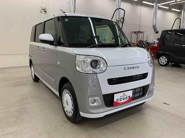 ムーヴキャンバスストライプスＧ　４ＷＤ　走行２４キロ両側電動スライドドア　運転席助手席シートヒーター　バックカメラ　スマートアシスト　ＬＥＤヘッドライト　プッシュボタンスタート　電動格納式ドアミラー　アイドリングストップ　オートライト（群馬県）の中古車