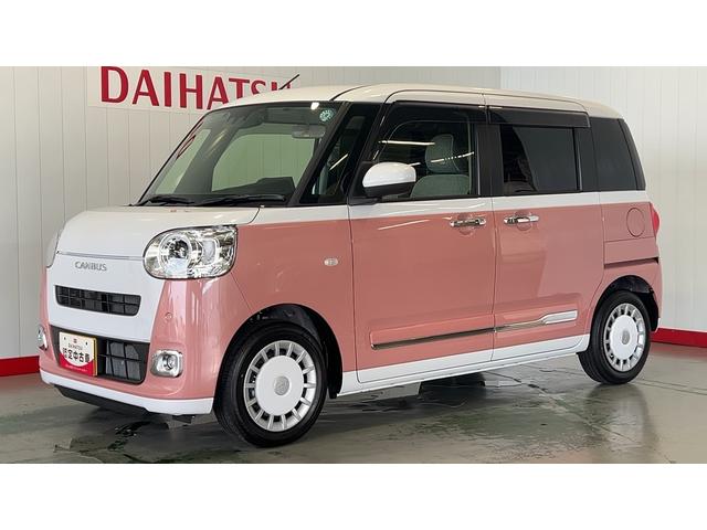 ムーヴキャンバスストライプスＧダイハツ認定中古車ｌ雹害車ｌ両側電動スライドドアｌディスプレイオーディオｌバックカメラｌドラレコｌＥＴＣｌ電動パーキングブレーキｌＬＥＤヘッドライトｌシートヒーターｌスマートアシストｌ保証／整備付（茨城県）の中古車
