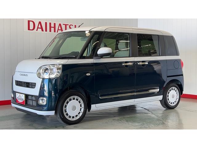 ムーヴキャンバスストライプスＧダイハツ認定中古車ｌ両側電動スライドドアｌ電動パーキングブレーキｌＬＥＤヘッドライトｌシートヒーターｌオートエアコンｌスマートアシストｌ保証／整備付（茨城県）の中古車