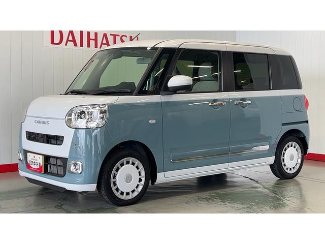 ムーヴキャンバスストライプスGターボダイハツ認定中古車l両側電動スライドドアl電動パーキングブレーキlLEDヘッドライトlシートヒーターlオートエアコンlキーフリーシステムlスマートアシストl保証/整備付(茨城県)の中古車