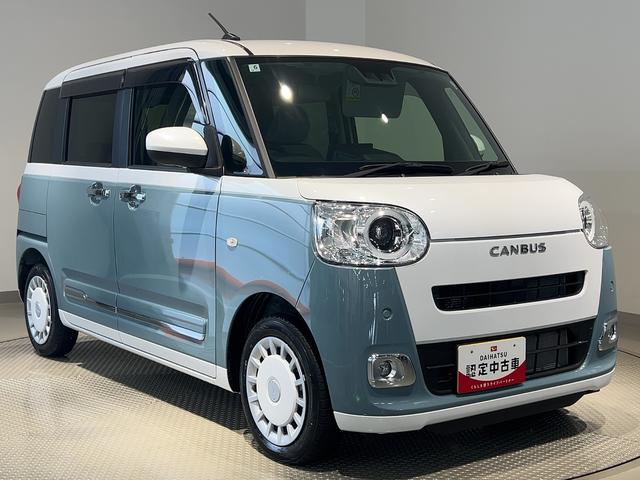 ムーヴキャンバスストライプスＧダイハツ認定中古車ｌＣＶＴｌ両側電動スライドドアｌ電動パーキングブレーキｌＬＥＤヘッドライトｌフォグランプｌシートヒーターｌオートエアコンｌキーフリーシステムｌスマートアシストｌ保証／整備付（茨城県）の中古車