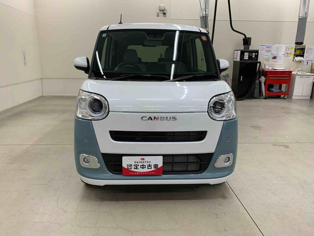 ムーヴキャンバスストライプスＧ　２ＷＤ両側電動スライドドア・ＬＥＤヘッドライト・バックカメラ・シートヒーター・スマートアシスト・アイドリングストップ・プッシュボタンスタート・オートライト・オートマチックハイビーム・オートエアコン（群馬県）の中古車