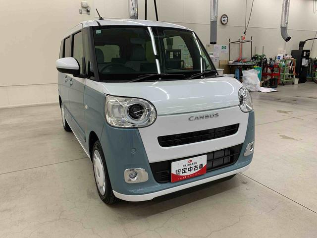 ムーヴキャンバスストライプスＧ　２ＷＤ両側電動スライドドア・ＬＥＤヘッドライト・バックカメラ・シートヒーター・スマートアシスト・アイドリングストップ・プッシュボタンスタート・オートライト・オートマチックハイビーム・オートエアコン（群馬県）の中古車