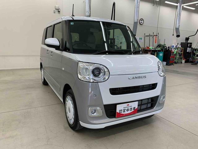 ムーヴキャンバスストライプスＧ　２ＷＤ両側電動スライドドア・ＬＥＤヘッドライト・オートライト・オートマチックハイビーム・プッシュスタートボタン・アイドリングストップ・シートヒーター・スマートアシスト・電動パーキングブレーキ（群馬県）の中古車