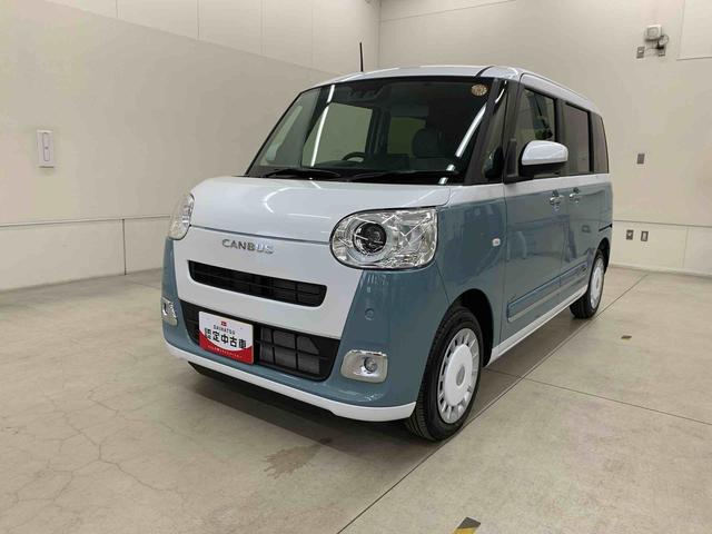 ムーヴキャンバスストライプスＧ　２ＷＤ両側電動スライドドア・プッシュボタンスタート・アイドリングストップ・シートヒーター・オートエアコン・ＬＥＤヘッドライト・オートライト・オートマチックハイビーム・電動格納式ドアミラー・スマートアシスト（群馬県）の中古車